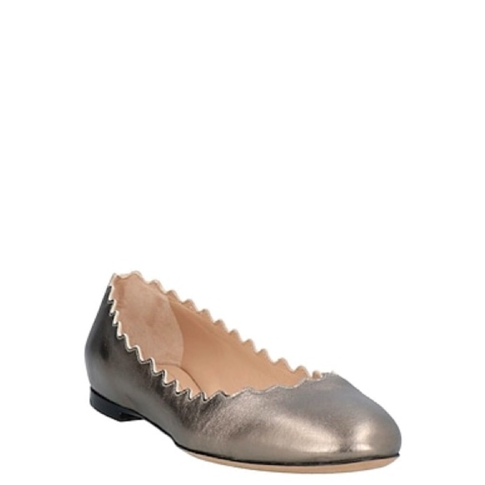 Chloe Lauren Scalloped Ballet Flat Bronze 39.5